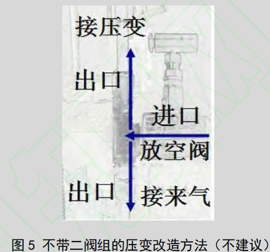 不帶二閥組的壓變改造方法(不建議